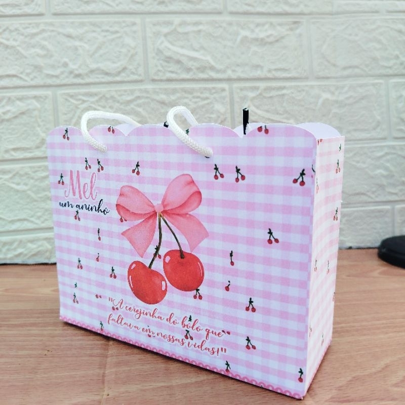 PEGUE E MONTE- Sacolinha Personalizada Cerejinha Lembrancinha Festa Mimos Infantill