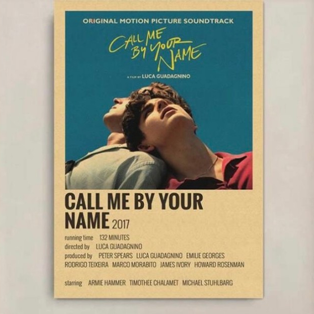 Quadros decorativos Filme Call Me By Your Name (1 peça)