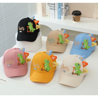 Boné algodão infantil dinossauro 3D Chapéu De Criança Com Proteção UV Ajustável em Oferta na Shopee