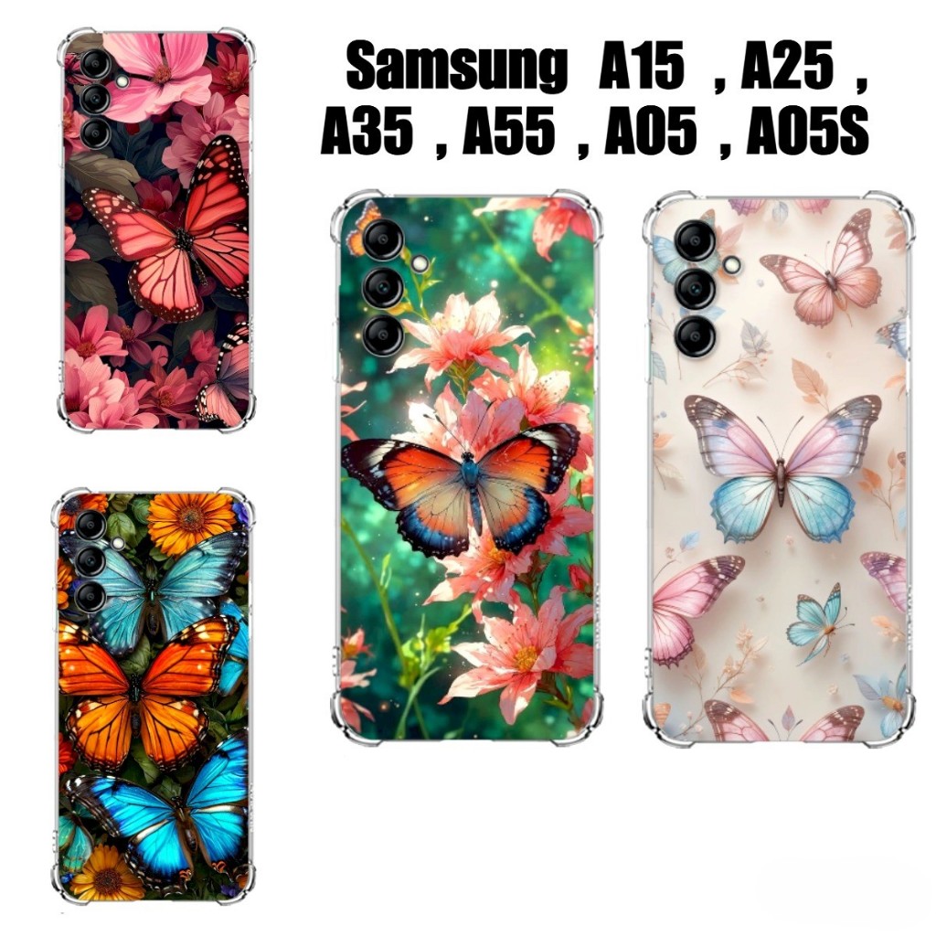 Capinhas Samsung A15, A25, A35, A55, A05, A05S TPU Capinhas de Celular Lindas Borboletas