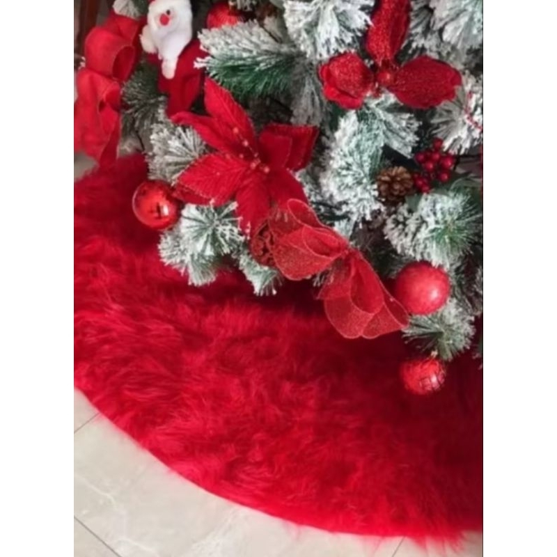 Tapete Pelego Peludo para Árvore de Natal