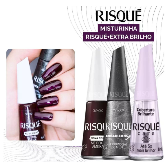 Kit Misturinha Risqué Combinação Perfeita Esmaltes Risqué Cremosos Atacado Cores Vibrantes