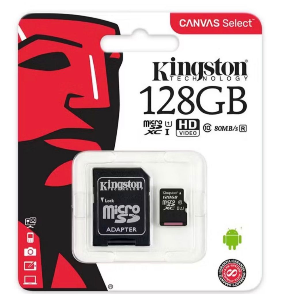 Kingston 128 GB Micro SDHC TF Tela Selecione Cartão De Memória Classe 10 Kingston 128 GB Micro SDHC TF Tela Selecione Cartão De Memória Classe 10