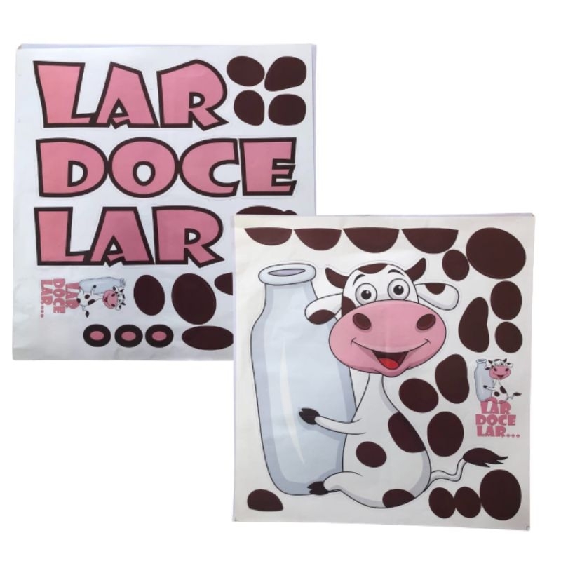 Adesivo Decorativo para Geladeira Móveis Paredes Vaquinha com Garrafa de Leite Lar Doce Lar em Oferta na Shopee