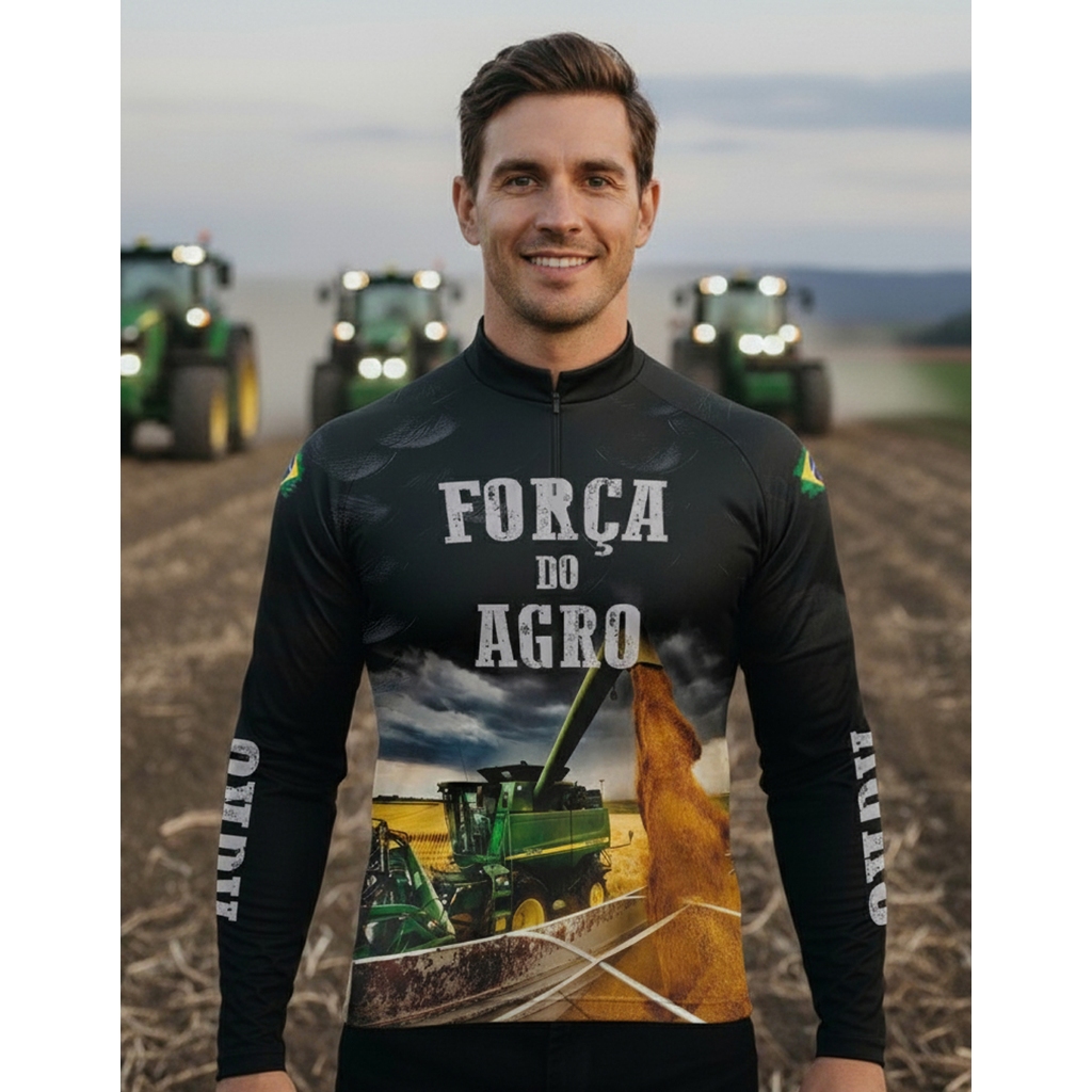 Camisa Agro Colheita Tecido Térmico Fresco Proteção Uv50+ Agropecuária Camiseta Roça em Oferta na Shopee