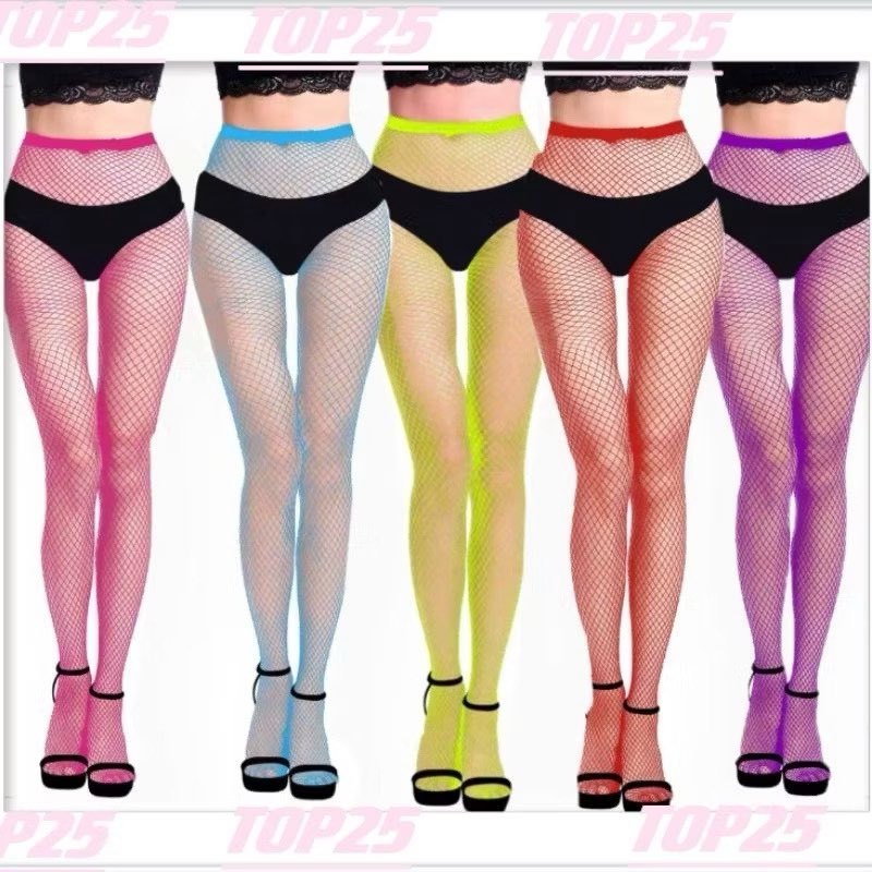 Meias arrastão vibrantes meias de malha para adultos meias de rede coloridas em Oferta na Shopee