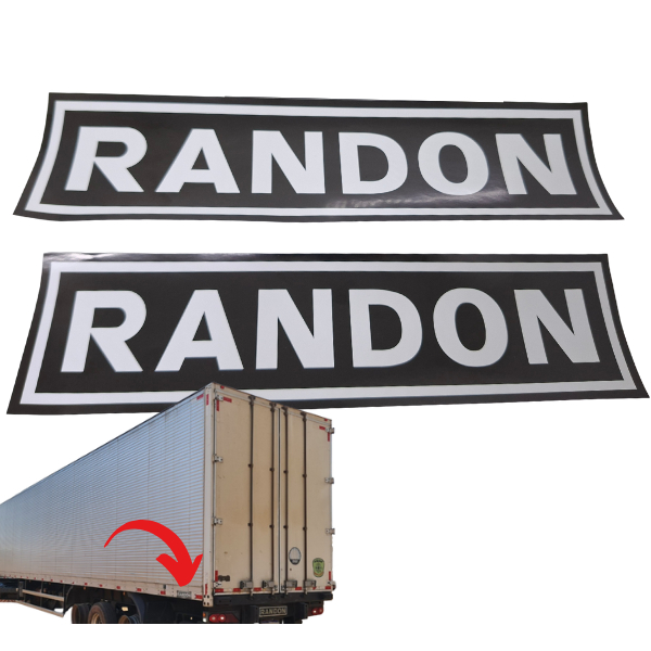 PAR ADESIVOS RANDOM / ADESIVOS COMPATÍVEIS PARA CARRETA BAU RANDON / KIT 2 UNIDADES