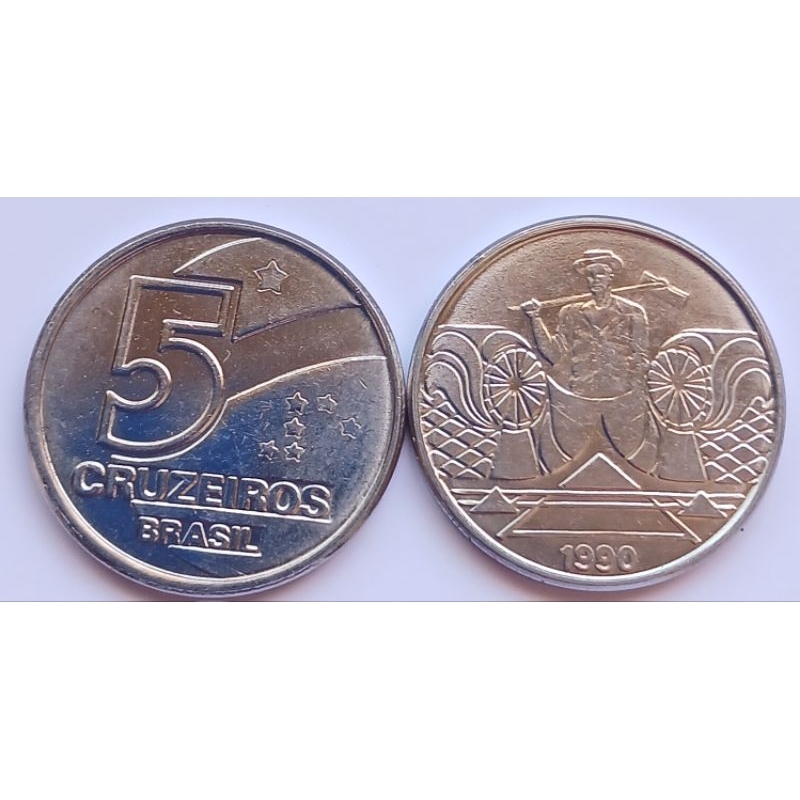 Moeda 5 Cruzeiros 1990 Salineiro MBC