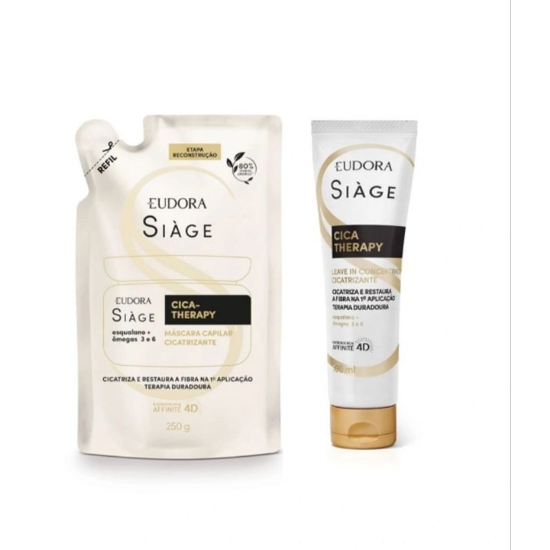 Kit Siàge Cica-Therapy: Refil Máscara Capilar 250g + Leave-In Concentrado Cicatrizante 100ml