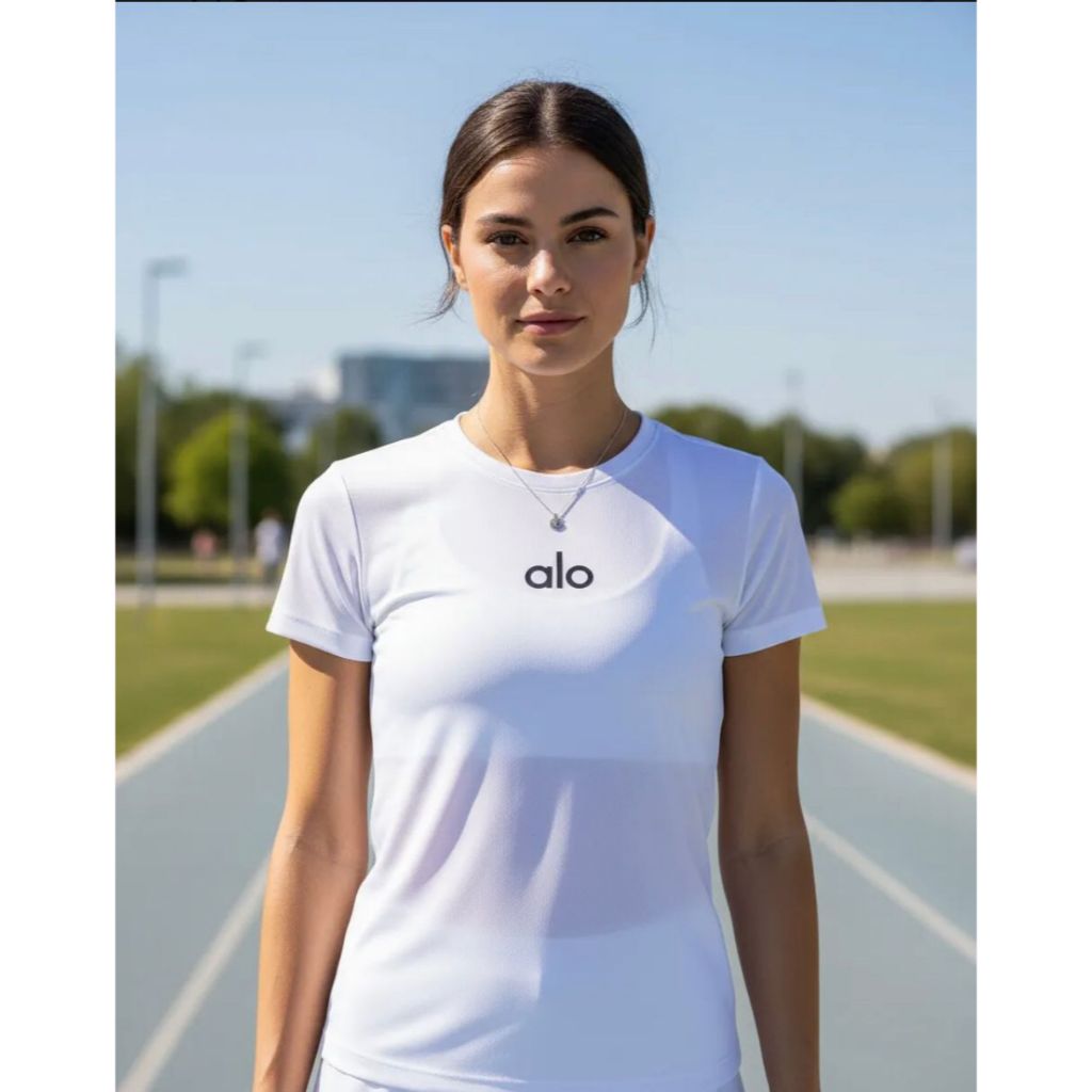 Camiseta DryFit Alo Linha Premium Feminina Baby Look Academia Gym Yoga Caimento Perfeito Entrega Imediata