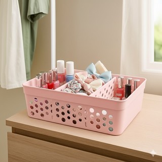 Cesto Organizador com 2 Divisórias 17cmx11,5cmx5,5cm Cestinho Colméia com Divisória Remov…