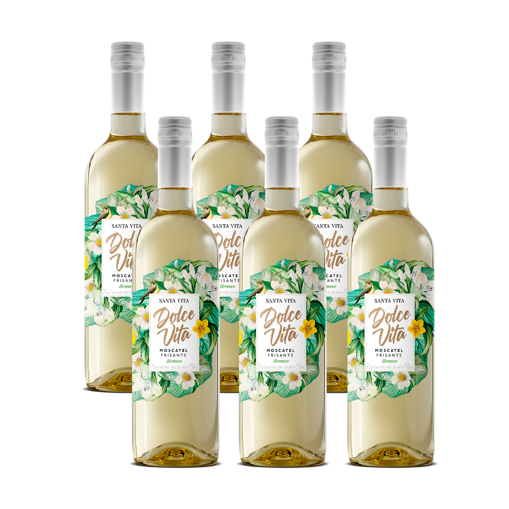 Kit Frisante Moscatel Branco Suave 750ml ( Serra Gaúcha ) - Dolce Vita