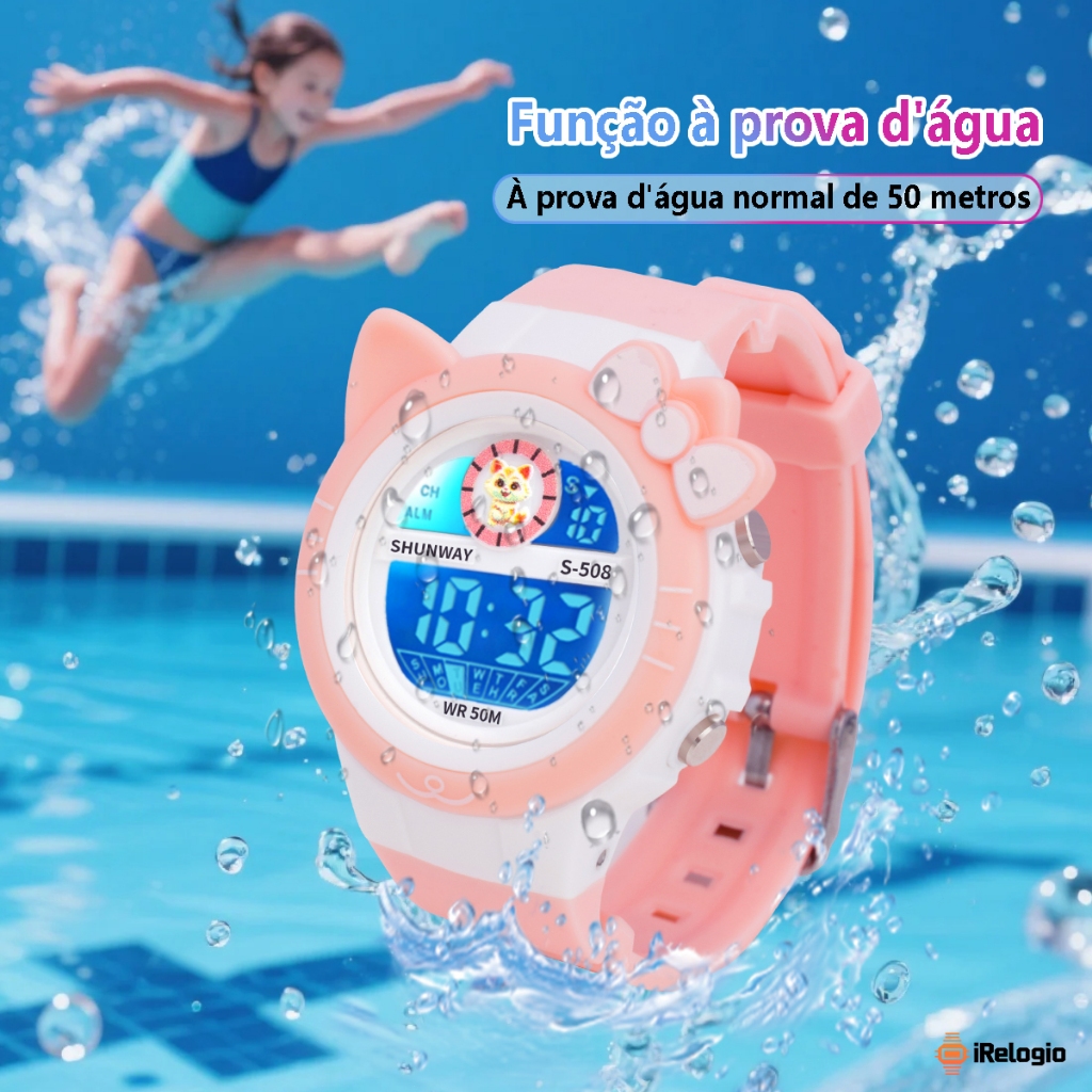 Relógio Meninos e Meninas Infantil Digital A Prova D'Água  Eletrônico Esportivo Com Design Fofo De Animais Com Led em Oferta na Shopee
