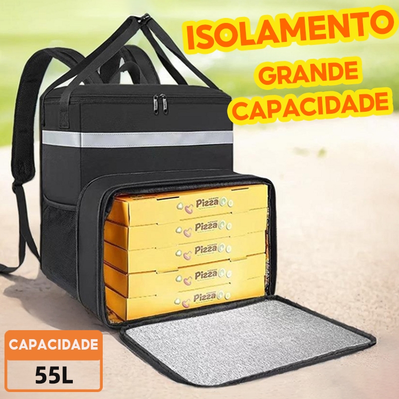 55L Capa Bag Motoboy Entregador Pizza Térmica Entrega,Faixa refletiva,escalável,multifuncional em Oferta na Shopee