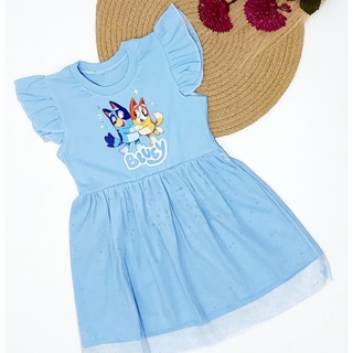 Vestido Infantil com Tule do personagem Bluey. Conforto e magia para pequenas Fãs! em Oferta na Shopee