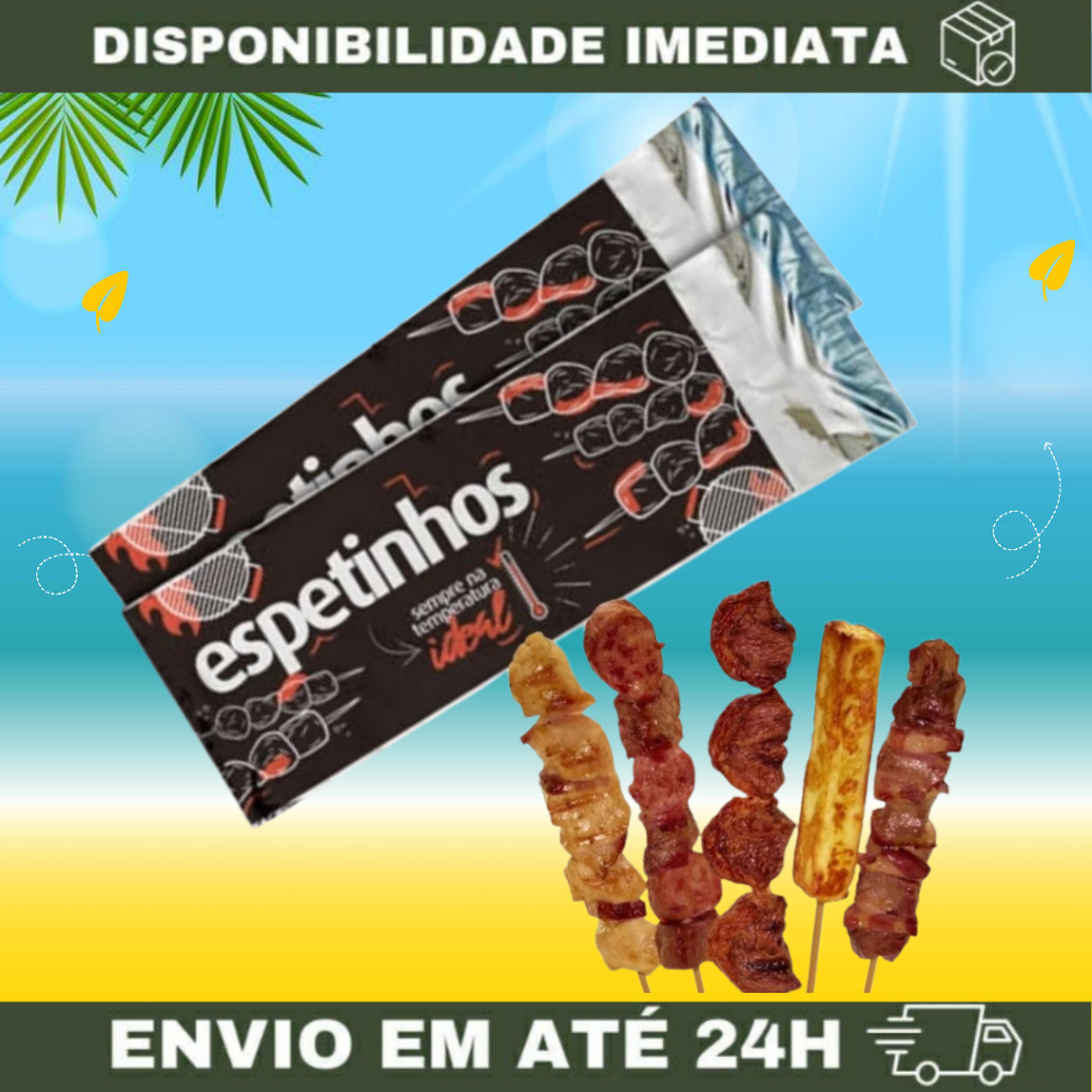 Embalagem Térmica para Espetinhos com Fita Adesiva – 200 Unidades