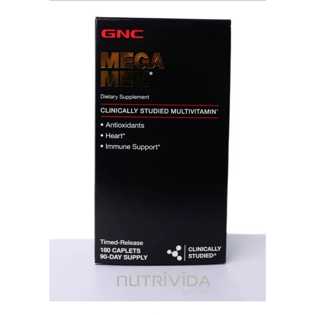 Multivitamínico Mega Men GNC 180Tabs Vitaminas E Minerais
