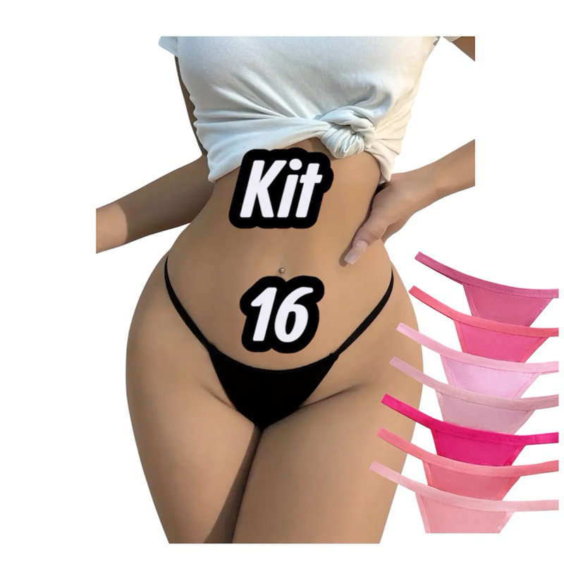 Kit 5 Calcinha Fio Dental Sexy Feminina Confortável Dia a Dia Academia Microfibra Não Marca