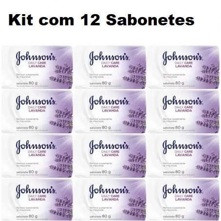Kit 12 Sabonetes Johnson's Daily Care Lavanda 80g