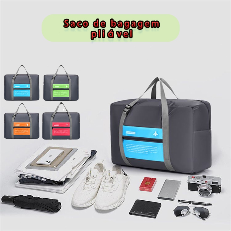 Bolsa para Viagem de Avião Dobrável Impermeável - Grande Capacidade Leve com Divisórias