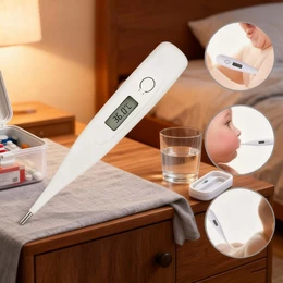 Kit Com 2 Termômetro Clínico Digital Corporal com Tela LCD - Precisos para Medir Febre, Ideal para Adultos e Bebês