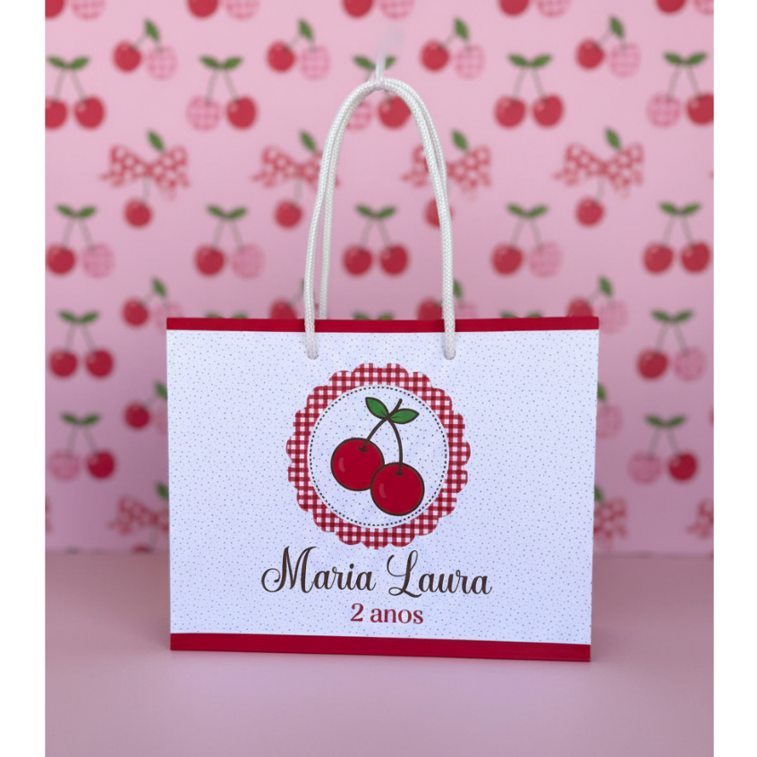 SACOLINHA CEREJINHA II | Personalizado | Sacolinha | Lembrancinha | Mimos | Aniversário CEREJA | FAZEMOS TODOS OS TEMAS