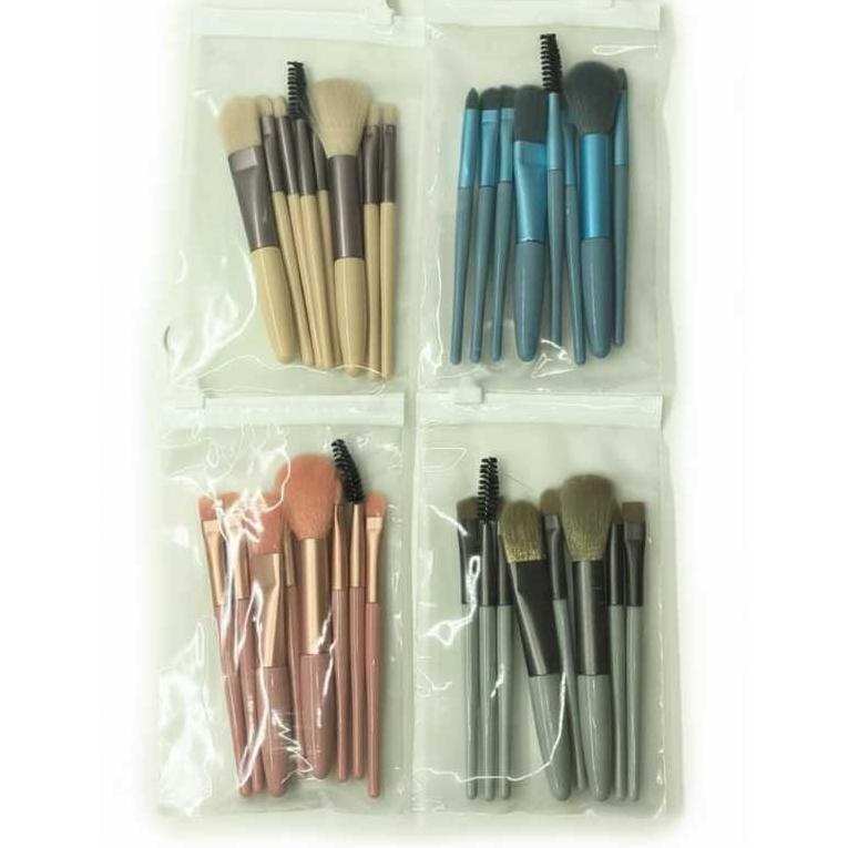 Mini Kit de 8 Pincéis de Maquiagem Profissional Rosto e Olhos - Kit Essencial 8 Pincéis de Maquiagem