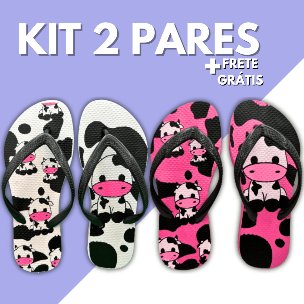 Kit 2 Pares Chinelo Feminino Infantil Bichinho Tendencia 2025 Confortavel Slim Blogueira Sortido