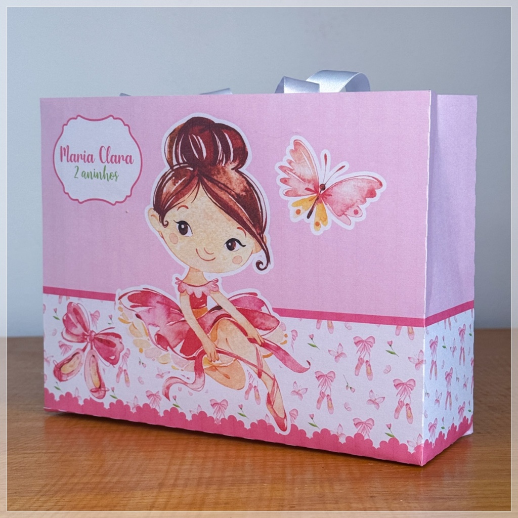 Sacolinha  BAILARINA Personalizada | Lembrancinha |Festa Infantil | Mimos |Aniversário  | Pegue e Monte