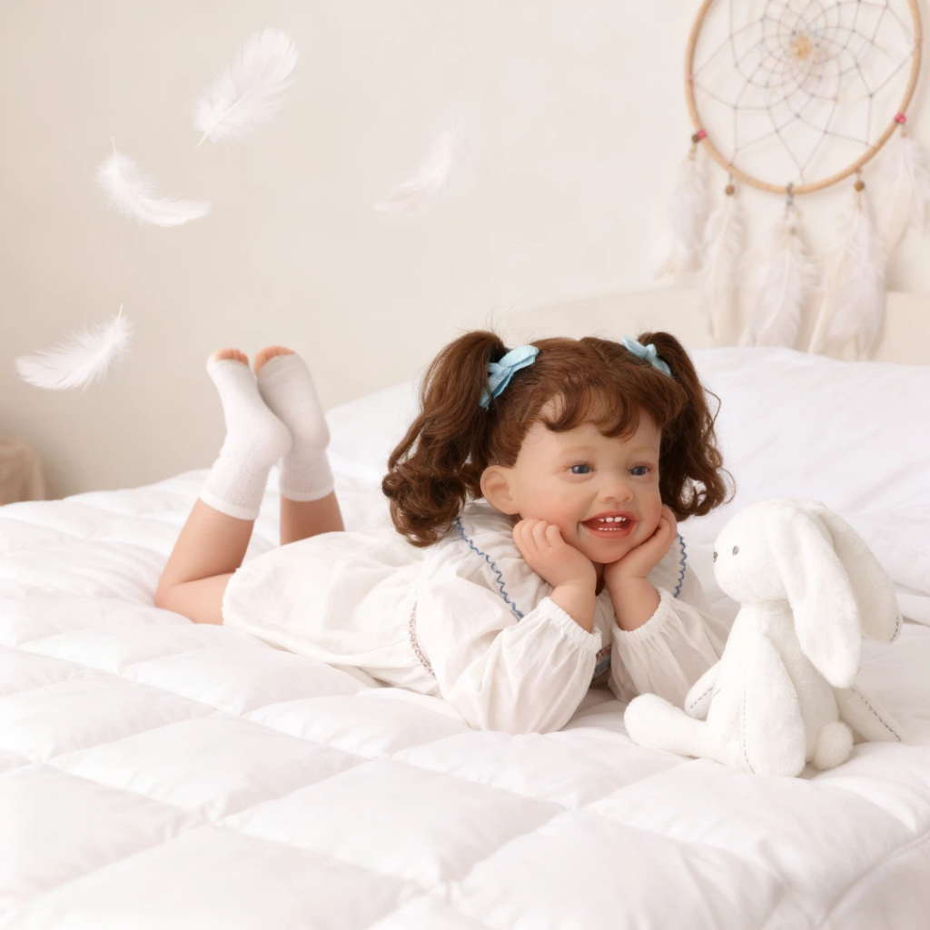 Novos 60cm Bebê Reborn Corpo de Tecido Menina Ohlo Azul Muito Sauve em Oferta na Shopee