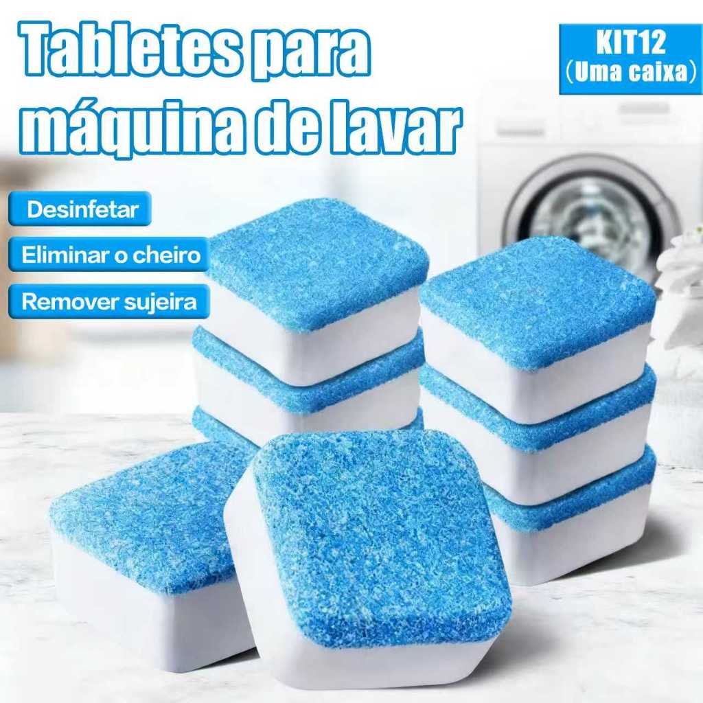 Pastilha Limpa Máquina 12un - Remove Sujeira, Odores e Protege Seu Eletrodoméstico em Oferta na Shopee