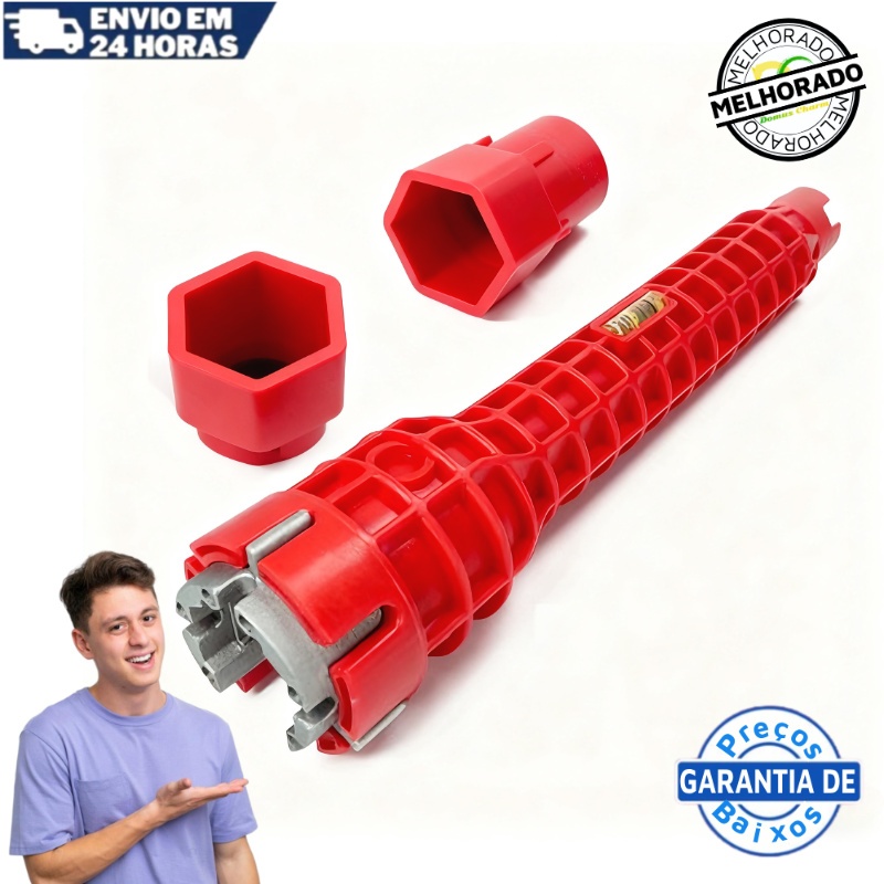 Chave Hidráulica Multifuncional 8 Em 1 chave de encanamento Para Apertar Cano Pia Troca Filtro Torneira