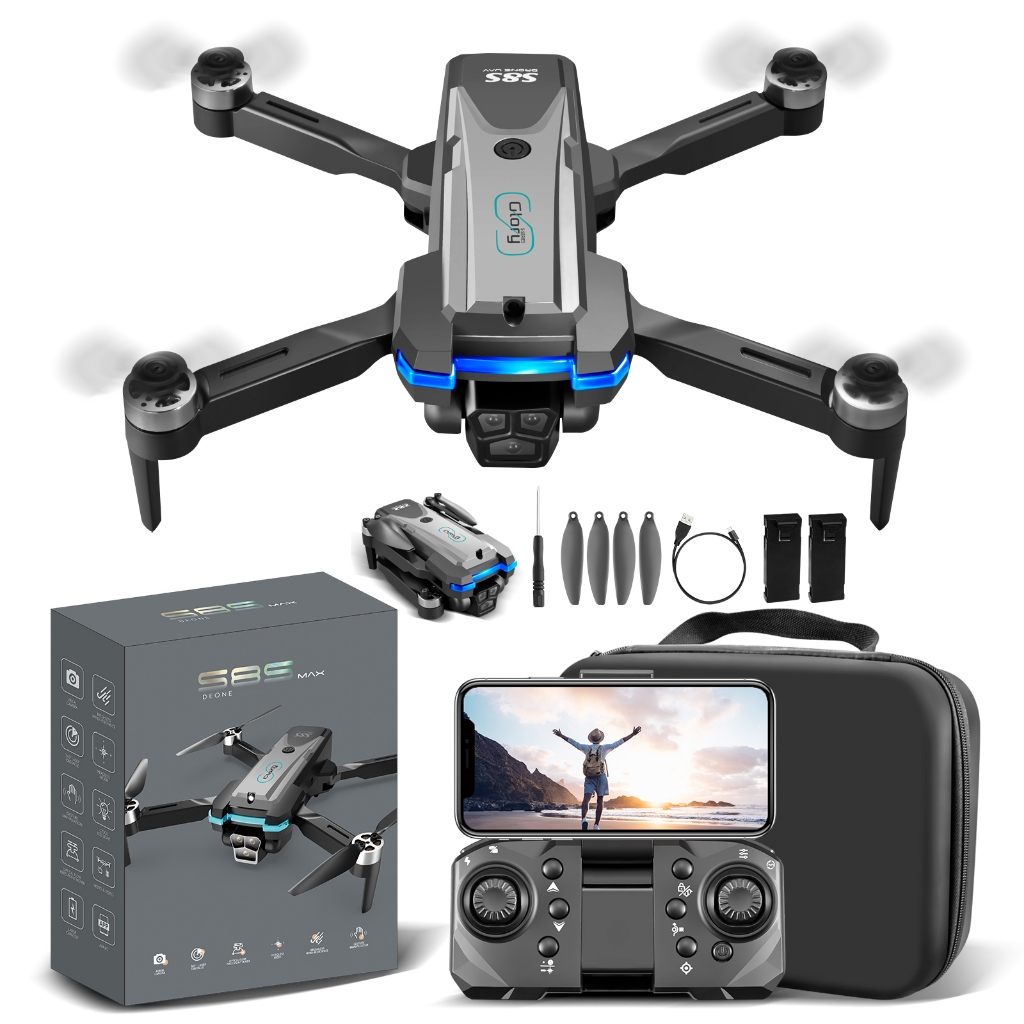 Drone Dobrável S8S MAX com Câmera 6K Dupla, Motor Sem Escova, Bateria 1800mAh para Fotografia Aérea