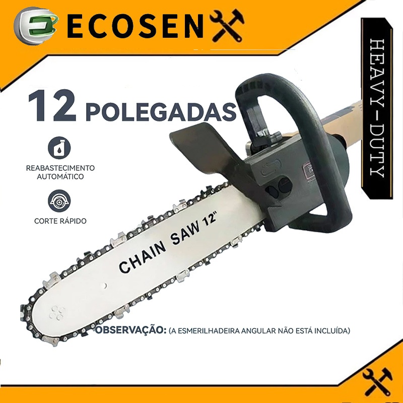 12 " Kit Completo Motosserra Adaptador Esmerilhadeira Lixadeira eletrosserra em Oferta na Shopee