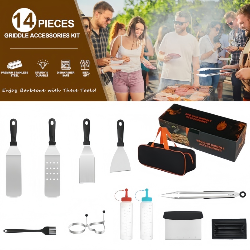 Kit de Utensílios Profissional para Churrasco e Chapa Grill Accessories Set for Blackstone and Camp Chef