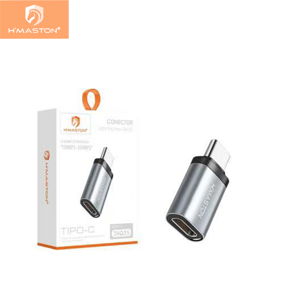H'maston ZHQ-25/ZHQ-26 Adaptador OTG Para iPhone E Android Saida  Tipo-C para Lightning suporta em Oferta na Shopee