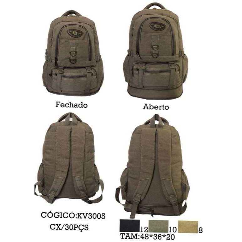 Mochila Masculina en Lona Expansiva KVN 50 Litros
