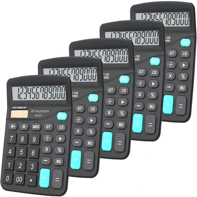 Calculadora, calculadora de botão grande com painel LCD chanfrado 12 dígitos dual power handheld desktop função para