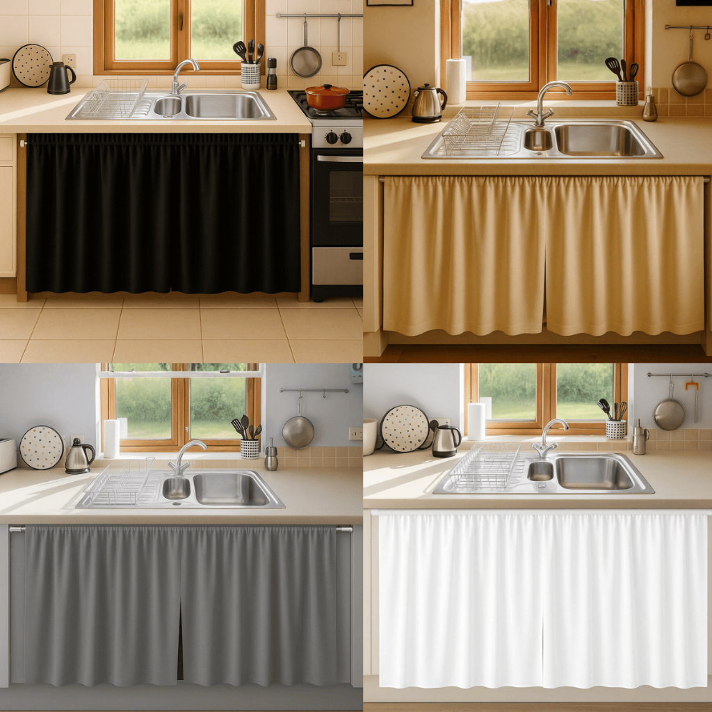 Cortina Para Pia de Cozinha PVC Várias Cores Impermeável em Oferta na Shopee