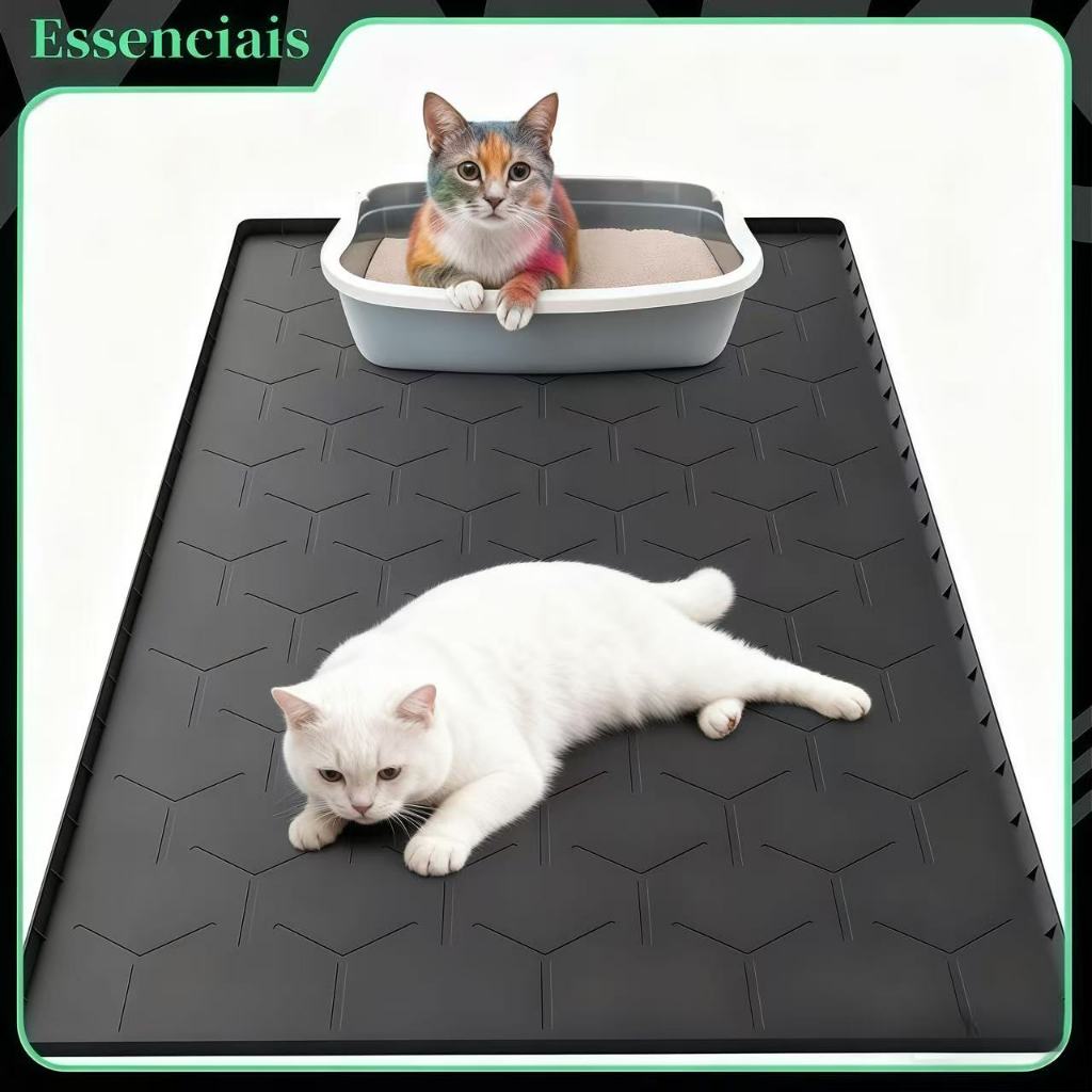 Tapete de silicone para pets • À prova d’água • Ideal para areia de gato Facil de limpar! Resiste à molhagem!