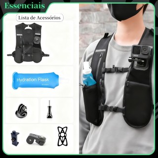 Mochila-Vestido,Ajustável, Leve e Respirável, com 7 Bolsos Reflexivos,Suporta Câmera e Celular Ideal para TraileCiclismo
