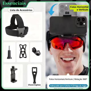 Suporte De Cabeça Universal Para Celular/Iphone/Samsung/Xiaomi/Huawei/Gopro Hero Sjcam em Oferta na Shopee