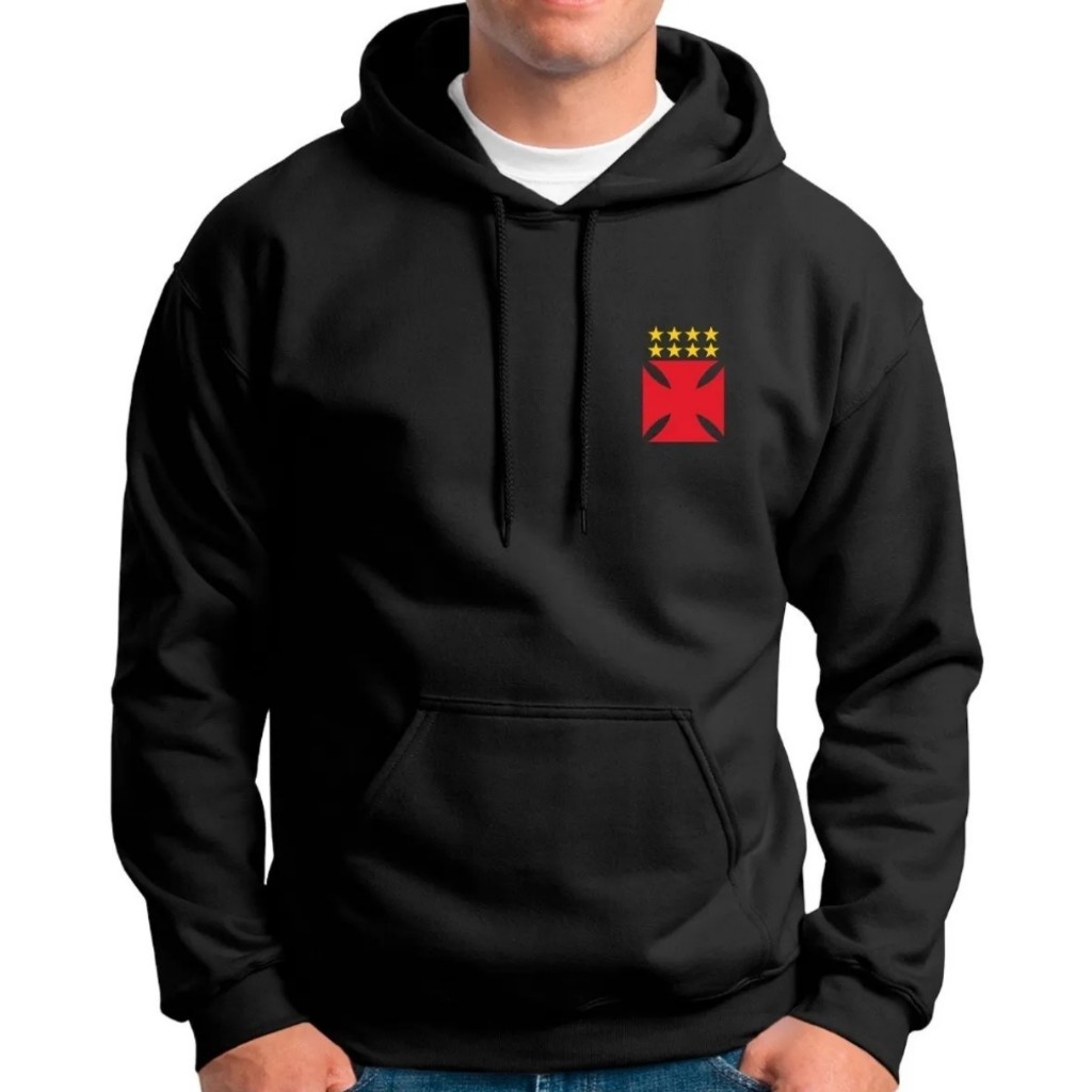 Blusa Moletom Flanelada Vasco Time Bolso E Capuz Envios Rapidos Ótima Qualidade