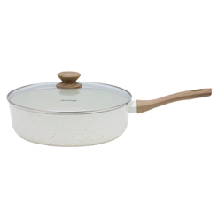 Frigideira Funda com Tampa Panela Wok 28cm Antiaderente Cerâmica Cooktop Fogão Indução