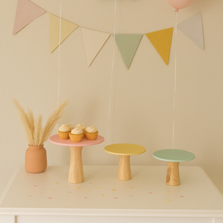 Kit Trio Boleiras Cogumelo Suporte Doce Em Mdf Cru Para Festa De Aniversario diversas cores em Oferta na Shopee