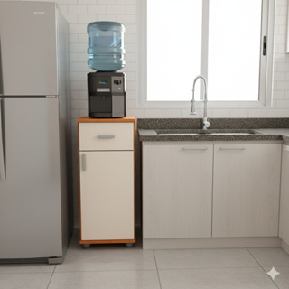 Armário Anna Balcão de Cozinha Cedro Off com Gaveta e Suporte para Galão de Água ou Bebedouro em Oferta na Shopee