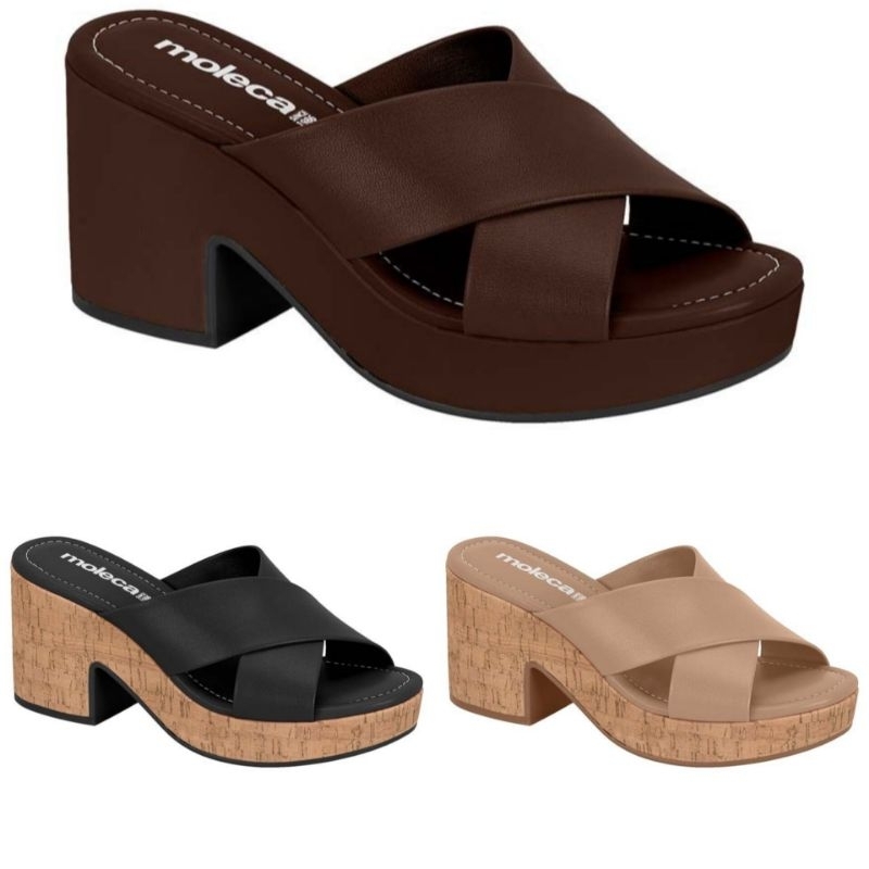 Tamanco Meia Pata Feminino Moleca Flatform 5549100 em Oferta na Shopee