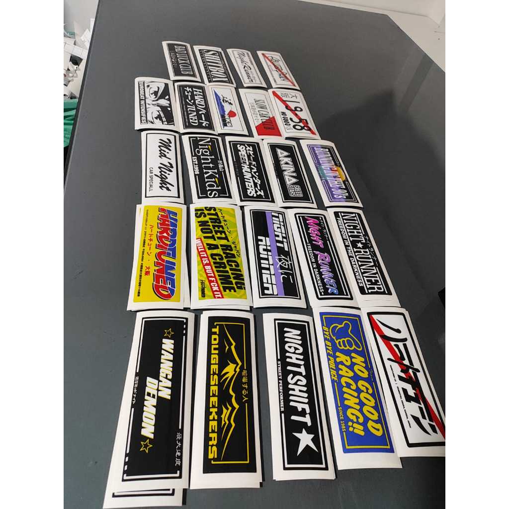Adesivos Slap stickers JDM 15 cm SaitoWorks No good night runners mid night kids speedhunters HKS Wangan touge racing — imagem 2 de 2