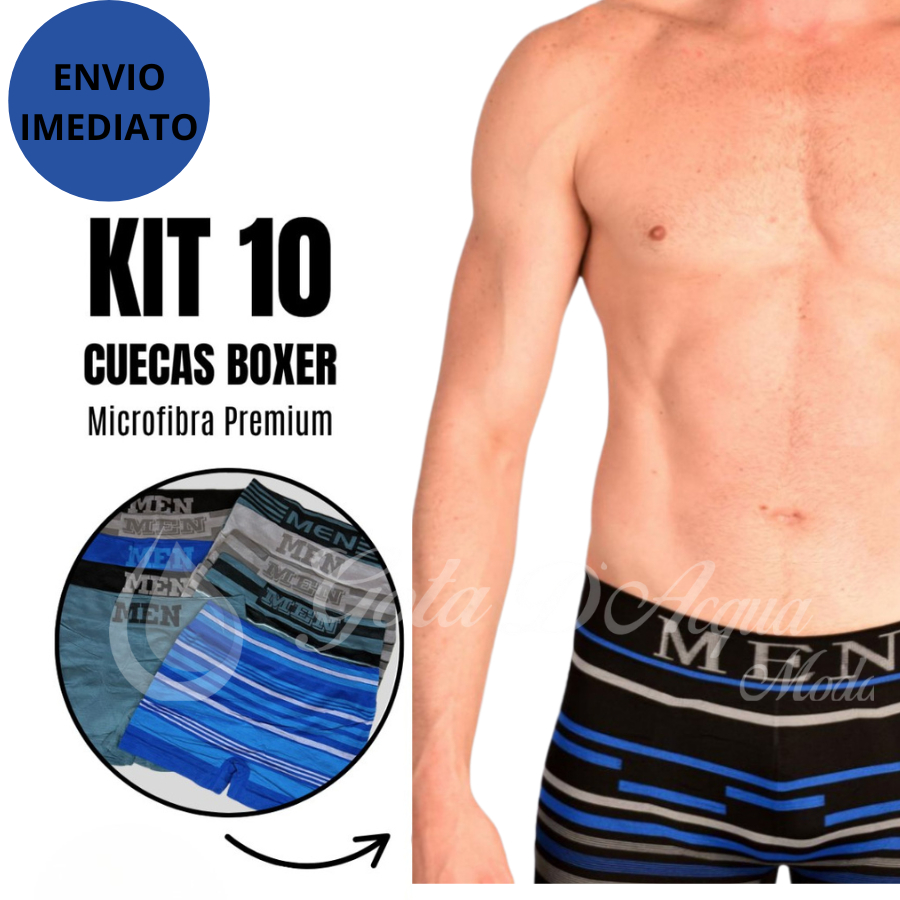 Cuecas Boxer Kit até 10 Adulto Masculina Microfibra Confortável
