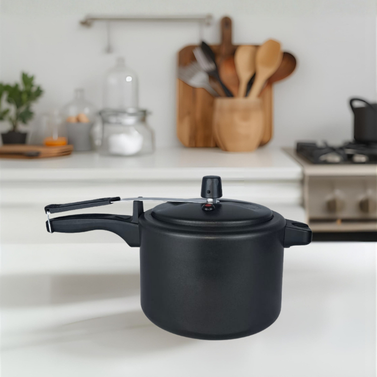 Panela de Pressão Antiaderente - 4,5 litros - cores: Preto e Cereja